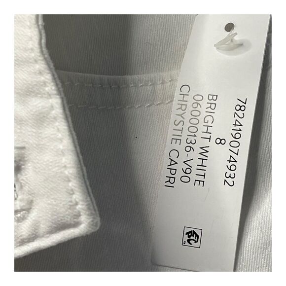 NWT Nine West Chrystie Capri Womens Size 8 Bright White Mid Rise Stretch - Picture 7 of 10